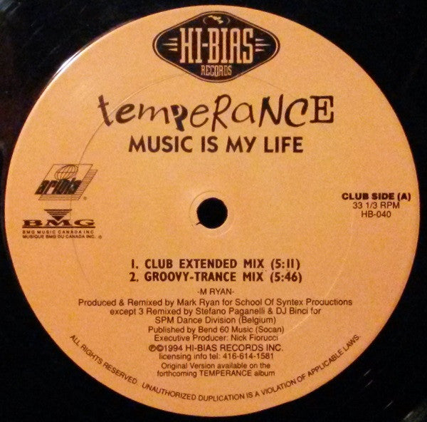 Temperance - Music Is My Life