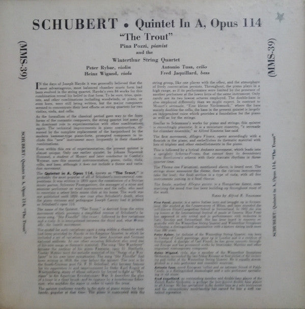 Franz Schubert - Quintet In A Opus 114 "The Trout"