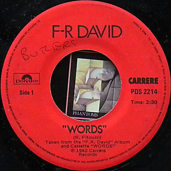 F.R. David - Words / When The Sun Goes Down