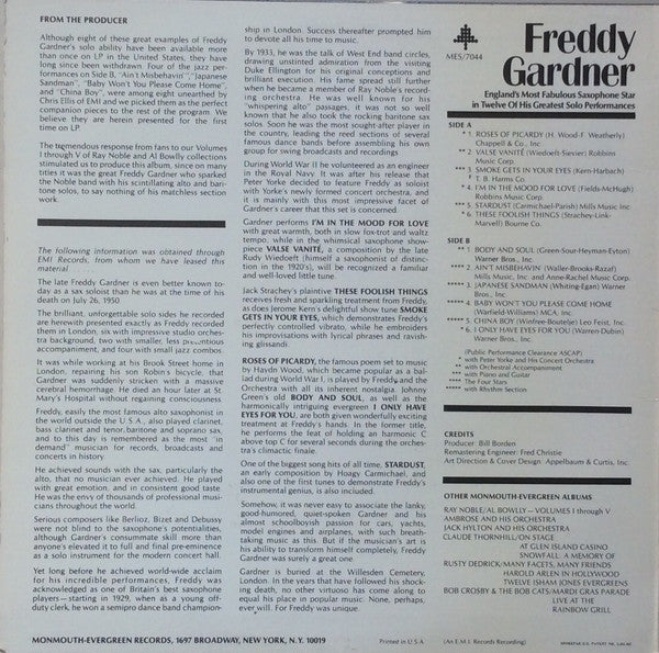 Freddy Gardner - Freddy Gardner - England`s Most Fabulous Saxophone Star