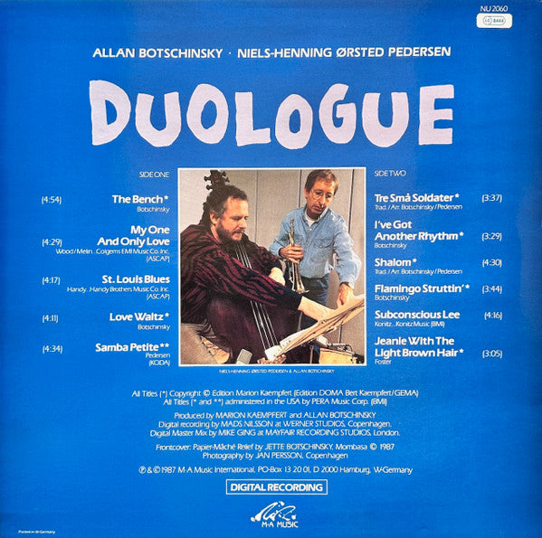 Allan Botschinsky - Niels-Henning Ørsted Pedersen - Duologue - 1987