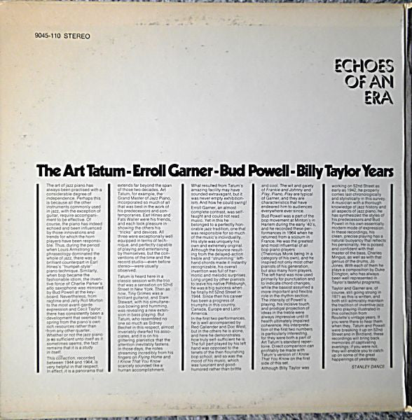 Art Tatum / Erroll Garner / Bud Powell / Billy Taylor - The Art Tatum - Erroll Garner - Bud Powell - Billy Taylor Years -