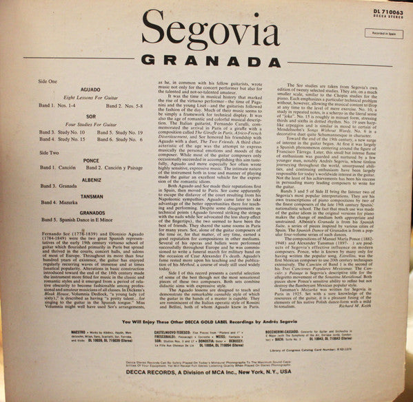 Andrés Segovia - Granada