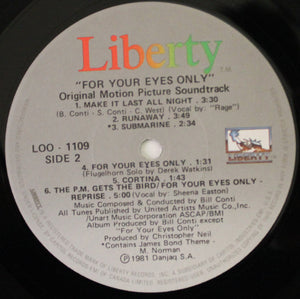 Bill Conti - For Your Eyes Only (Original Motion Picture Soundtrack)