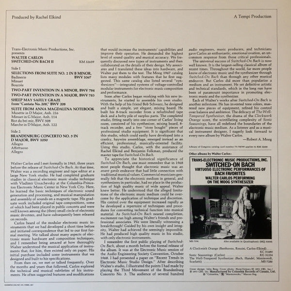 Walter Carlos - Switched-On Bach II - 1973