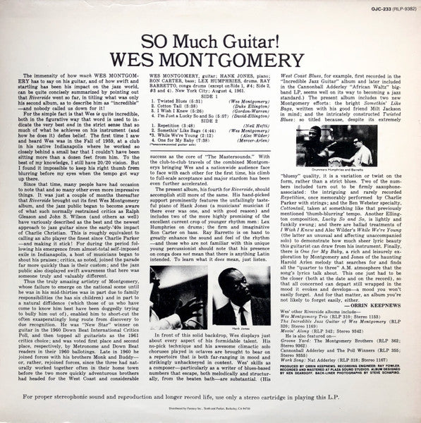 Wes Montgomery - So Much Guitar! - 1986