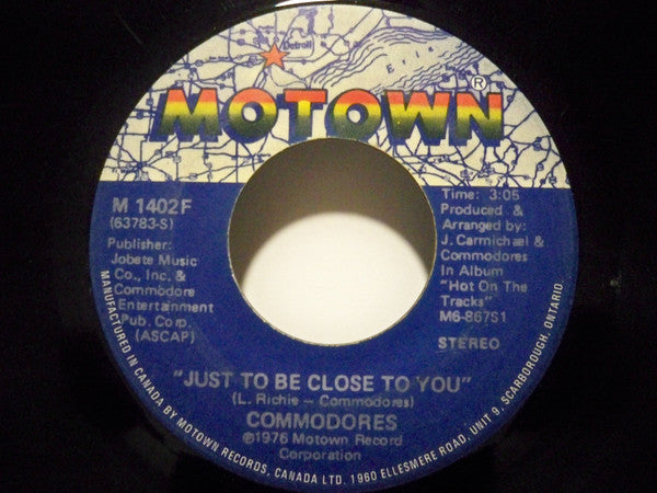 Commodores - Thumpin' Music / Just To Be Close To You - 1976