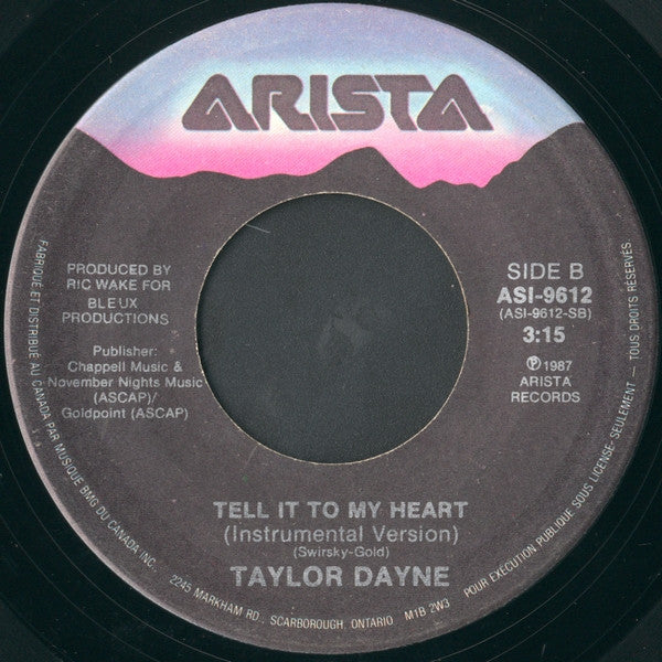 Taylor Dayne - Tell It To My Heart  - 1987