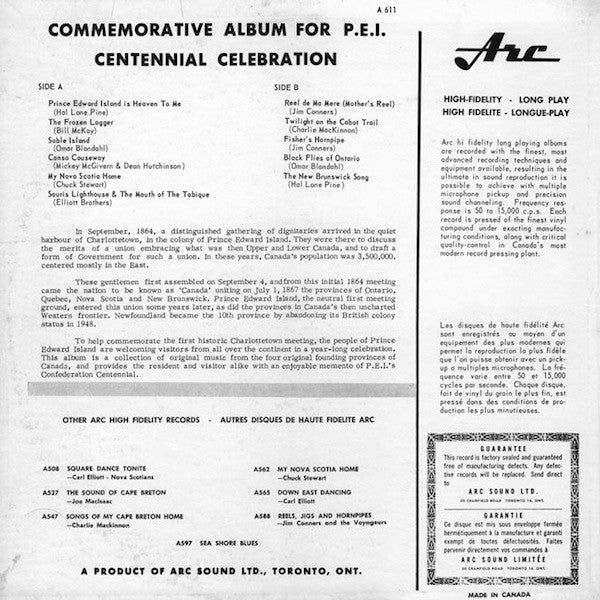 Various - Prince Edward Island Centennial Commemorative Album - 1964