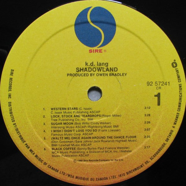 k.d. lang - Shadowland (The Owen Bradley Sessions)