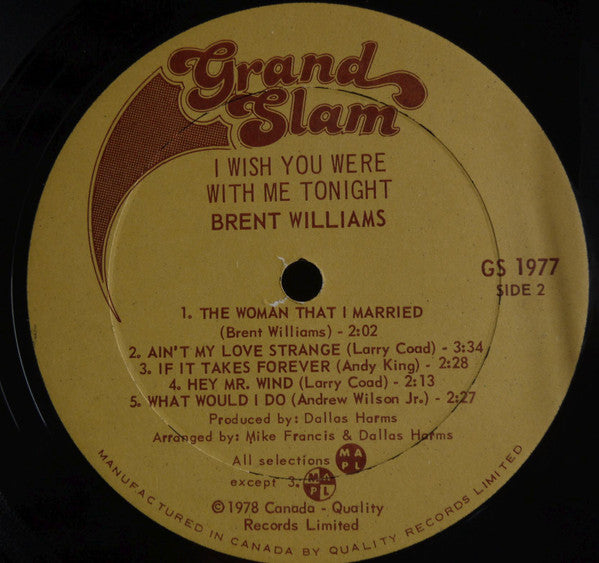 Brent Williams (8) - I Wish You Were With Me Tonight