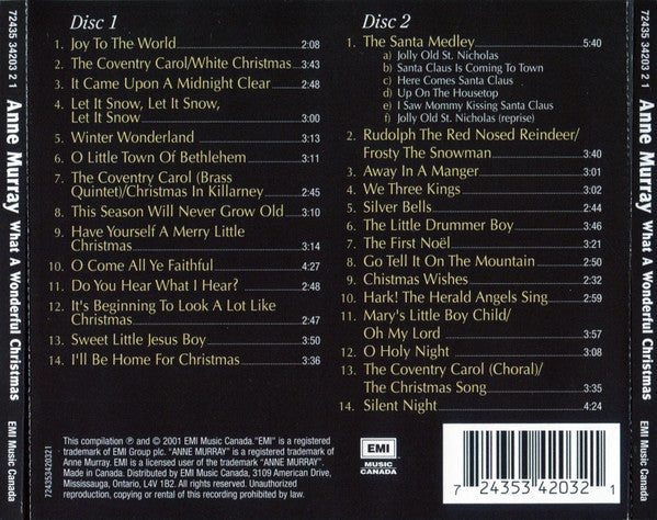 Anne Murray - What A Wonderful Christmas (CD) - 2001