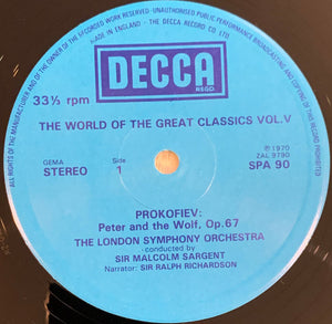 Sergei Prokofiev / Sir Malcolm Sargent, Ralph Richardson (2), London Symphony Orchestra - Peter And The Wolf -