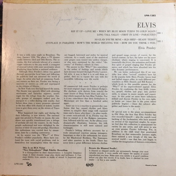 Elvis Presley - Elvis - 1956