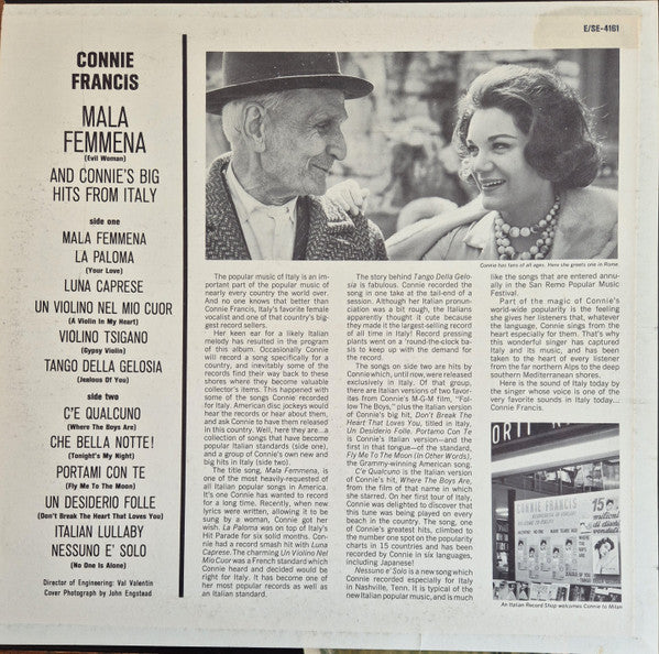 Connie Francis - Mala Femmena = Evil Woman & Connie's Big Hits From Italy - 1963