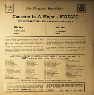 Wolfgang Amadeus Mozart ,Mozart International Philharmonic Orchestra, The - Concerto In A Major -