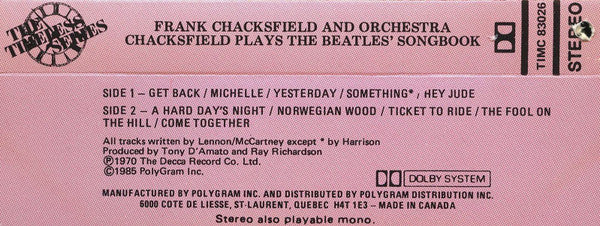 Frank Chacksfield & His Orchestra - Chacksfield Plays The Beatles' Song Book