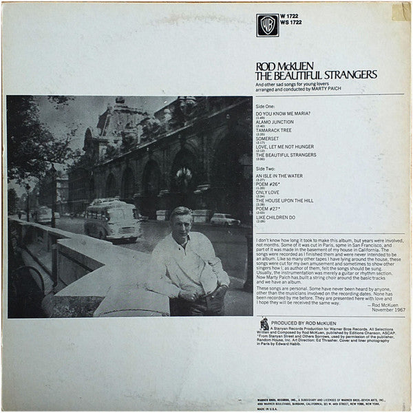 Rod McKuen - Rod McKuen Sings The Beautiful Strangers & Other Sad Songs For Young Lovers -
