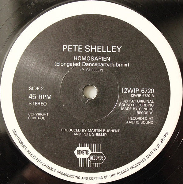 Pete Shelley - Homosapien / Love In Vain