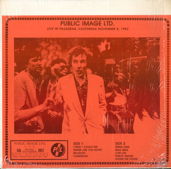Public Image Limited - Live In Pasadena, California November 8, 1982 - 1983