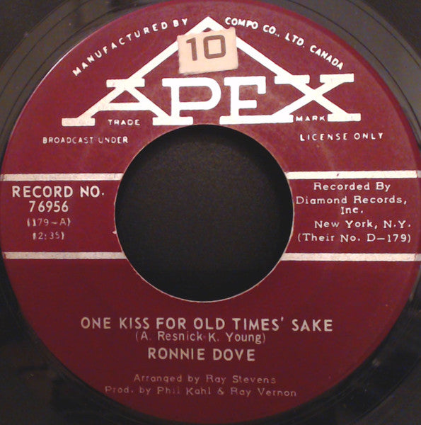 Ronnie Dove - One Kiss For Old Times' Sake / Bluebird - 1965