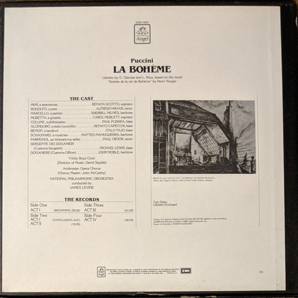 Giacomo Puccini - Renata Scotto, Alfredo Kraus, Sherrill Milnes, Carol Neblett, Matteo Manuguerra, Paul Plishka, Renato Capecchi, Italo Tajo, Ambrosian Opera Chorus, The, National Philharmonic Orchestra, James Levine - La Bohème - 1980