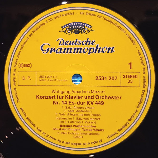Wolfgang Amadeus Mozart • Berliner Philharmoniker • Tamás Vásáry - Klavierkonzerte Nr. 14 & 26 »Krönungskonzert« - 1979