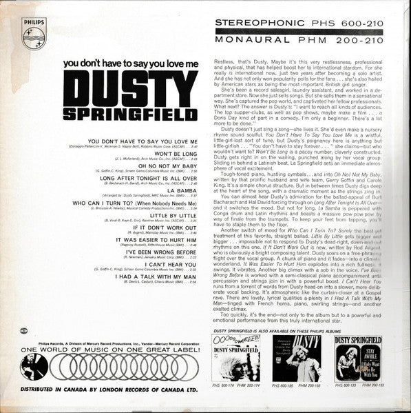 Dusty Springfield - You Don't Have To Say You Love Me - 1966