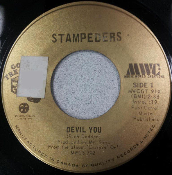 Stampeders, The - Devil You / Giant In The Streets - 1973