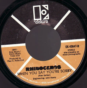 Rhinoceros - Apricot Brandy / When You Say You're Sorry - 1969