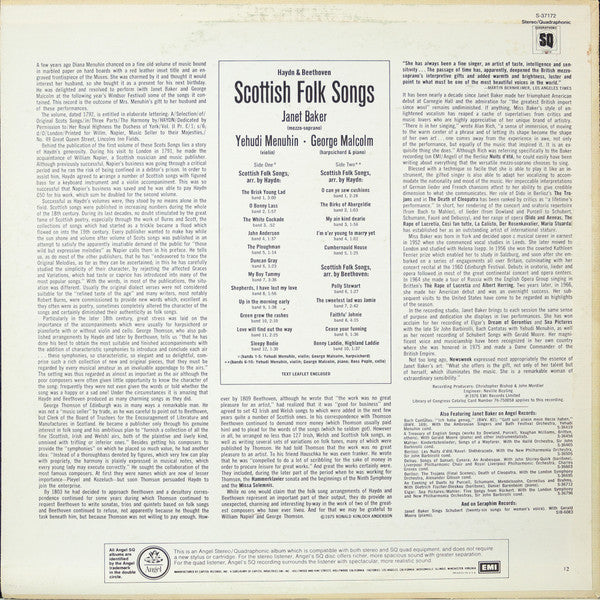 Joseph Haydn / Ludwig van Beethoven - Janet Baker, Yehudi Menuhin, George Malcolm - Scottish Folk Songs - 1976