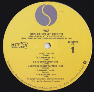 Yazoo - Upstairs At Eric's - 1982
