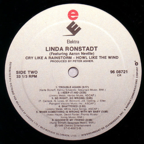 Linda Ronstadt - Cry Like A Rainstorm - Howl Like The Wind