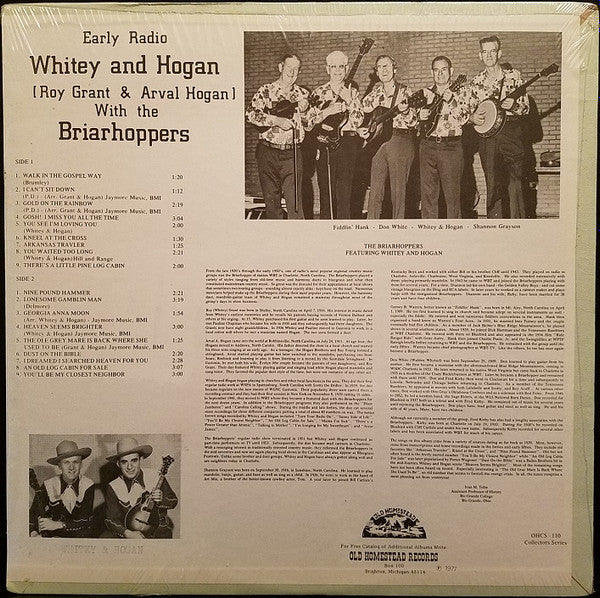 Whitey & Hogan - Early Radio: Whitey And Hogan With The Briarhoppers
