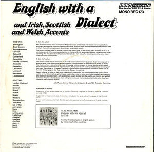 Various - English With A Dialect And Irish, Scottish And Welsh Accents - 1974