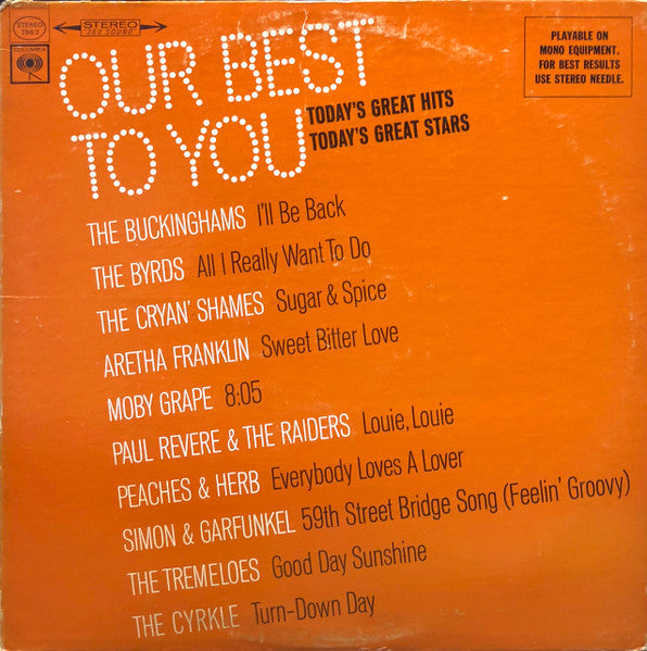 Various - Our Best To You: Today's Great Hits... Today's Great Stars - 1967