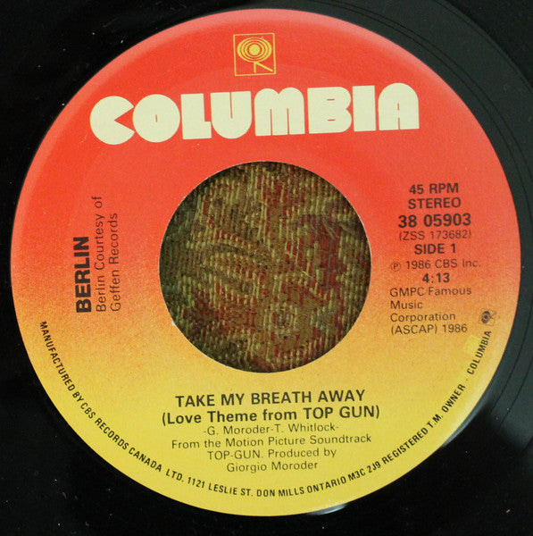 Berlin - Take My Breath Away - 1986