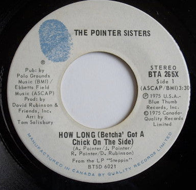 Pointer Sisters - How Long (Betcha' Got A Chick On The Side)