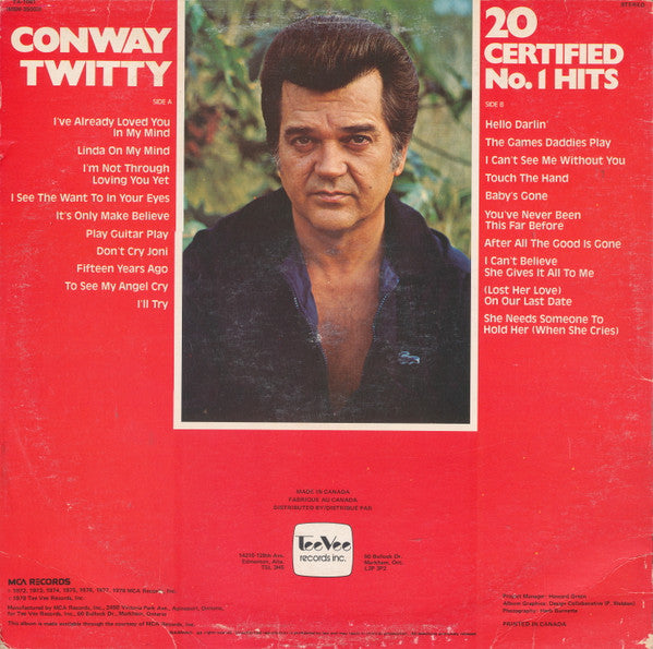Conway Twitty - 20 Certified No.1 Hits - 1978
