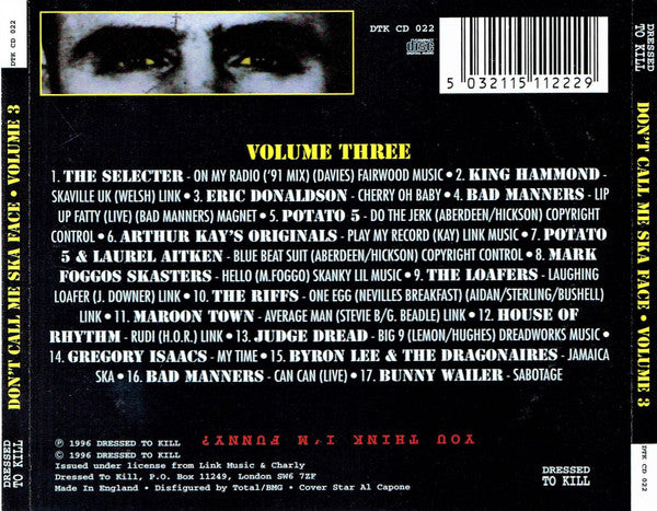 Various - Don't Call Me Ska Face - Volume Three (CD) - 1996