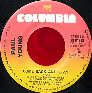 Paul Young - Come Back And Stay - 1983