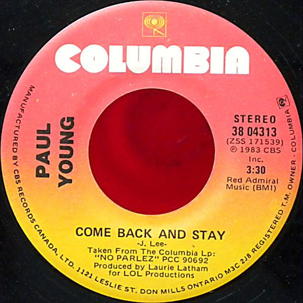 Paul Young - Come Back And Stay - 1983