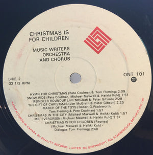 Music Writers Orchestra - Christmas Is For Children - 1982