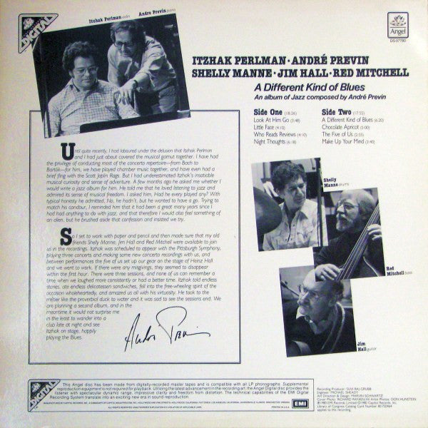 Itzhak Perlman - A Different Kind Of Blues (An Album Of Jazz Composed By André Previn)