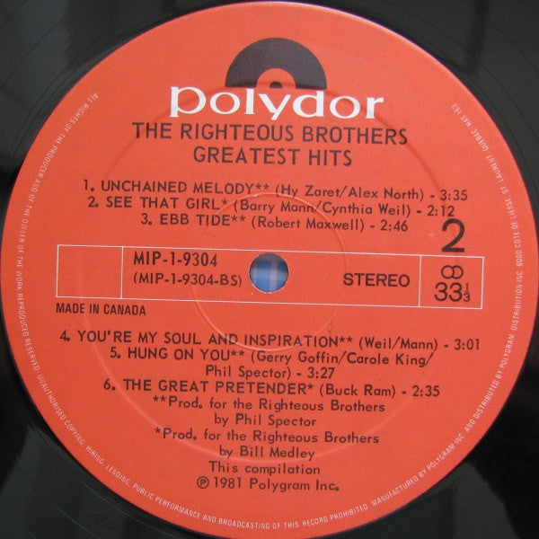 Righteous Brothers, The - Greatest Hits - 1981