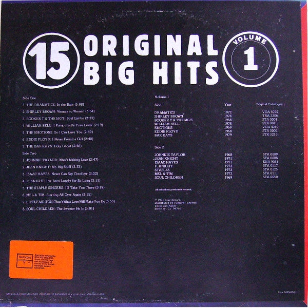 Various - 15 Original Big Hits Vol. 1