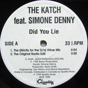 Katch, The Featuring Simone Denny - Did You Lie - 1995