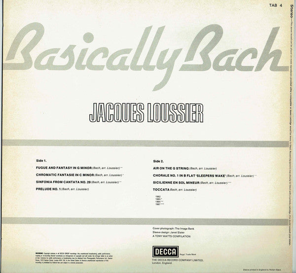 Jacques Loussier - Basically Bach