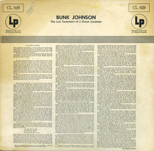 Bunk Johnson & His Band - The Last Testament Of A Great New Orleans Jazzman -