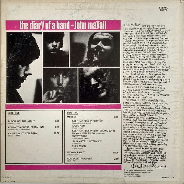 John Mayall - The Diary Of A Band - Selected Highspots From Sixty Hours Of Bluesbreakers Club Recordings